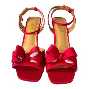 J. Renee Nishia Red Satin Heels – Size 12W (New with Box!)